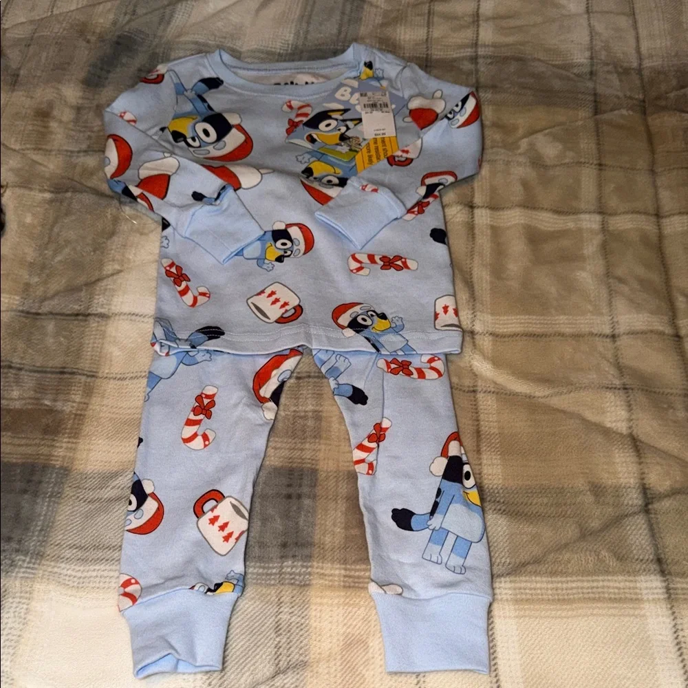 Old Navy Kids Pajama Set - Blue with Red and White Patterns